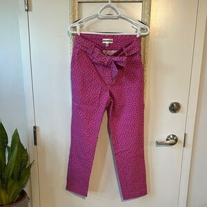 JULES & LEOPOLD | Anthropologie Pink Polka Dot Pants with Bow Trousers